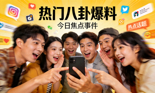 热门八卦爆料焦点图 - 人群聚集讨论热点事件场景